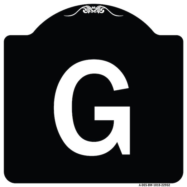 Signmission Sign with Letter G Heavy-Gauge Aluminum Architectural Sign, 18" x 18", BW-1818-22952 A-DES-BW-1818-22952 - main
